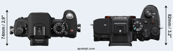 Compare G10 versus A7R V top