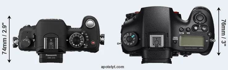 Compare G10 versus A99 II top