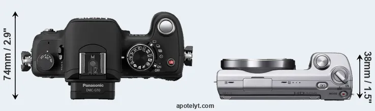 Compare G10 versus NEX-5 top