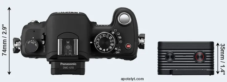 Compare G10 versus RX0 II top