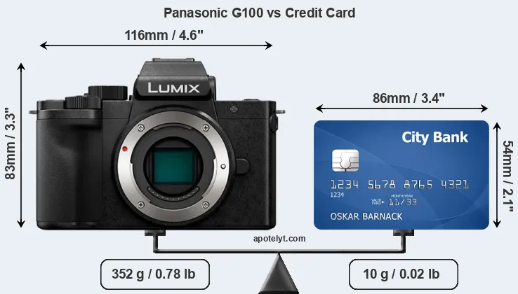Panasonic G100 vs credit card front