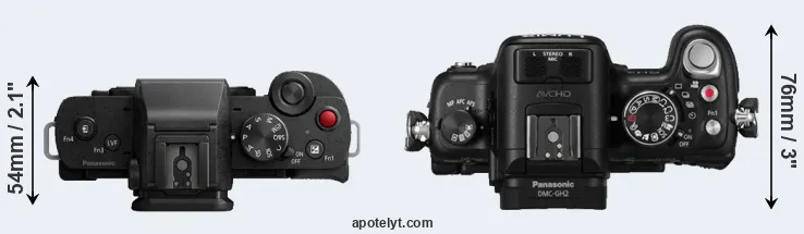 Compare G100 versus GH2 top