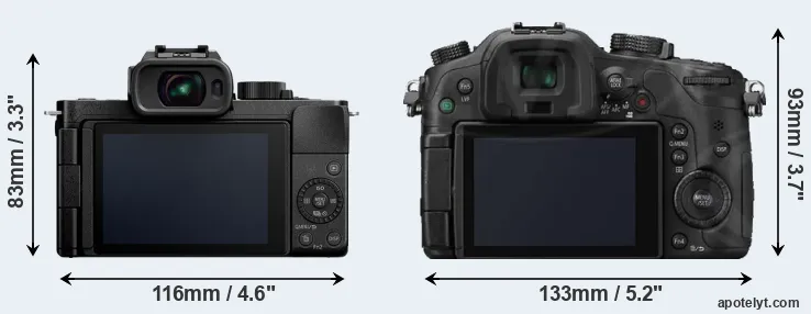 Comparison G100 or GH3 rear