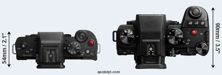 Compare G100 versus S5 II top