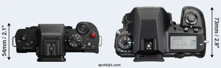Compare G100 versus K-5 II top