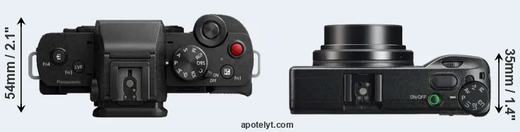 Compare G100 versus GR IIIx top
