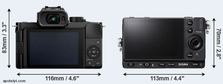 Comparison G100 or fp L rear