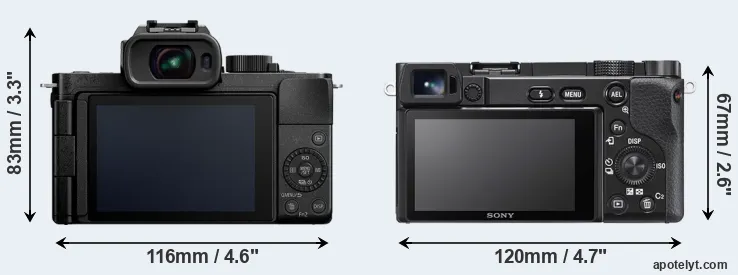 Comparison G100 or A6100 rear