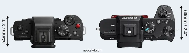 Compare G100 versus A7 II top