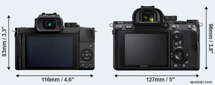 Comparison G100 or A7 III rear