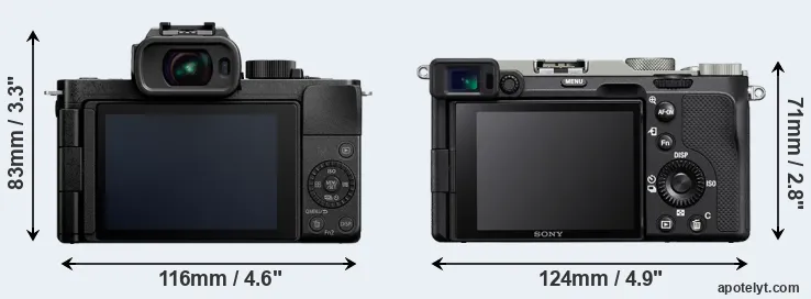 Comparison G100 or A7C rear