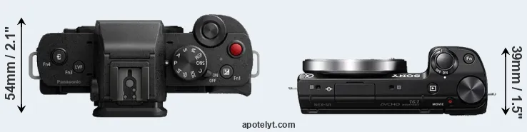 Compare G100 versus NEX-5R top