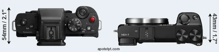 Compare G100 versus NEX-7 top