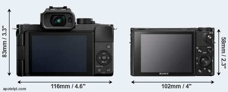 Comparison G100 or RX100 VII rear