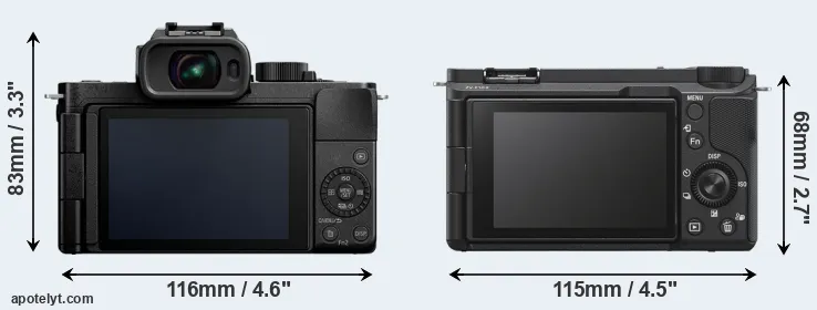 Comparison G100 or ZV-E10 II rear
