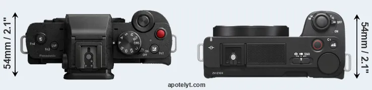 Compare G100 versus ZV-E10 II top