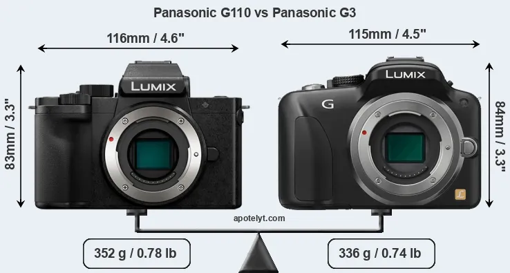 Size Panasonic G110 vs Panasonic G3