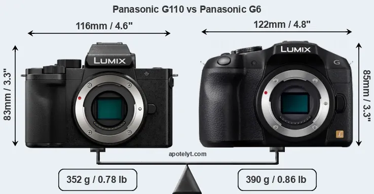 Size Panasonic G110 vs Panasonic G6