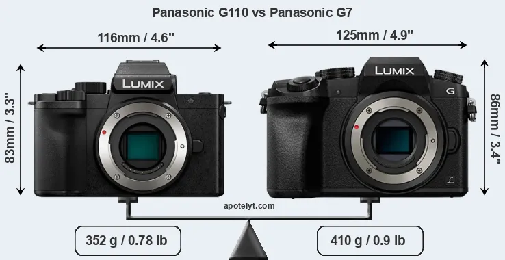 Size Panasonic G110 vs Panasonic G7