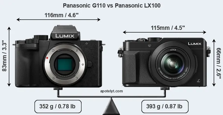 Size Panasonic G110 vs Panasonic LX100
