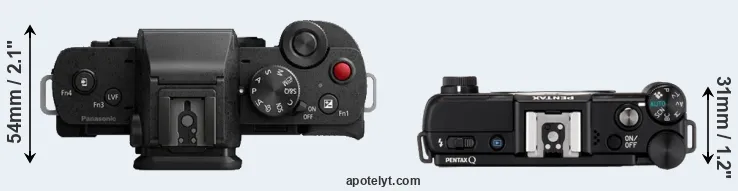 Compare G110 versus Pentax Q top
