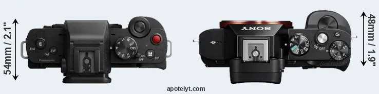 Compare G110 versus A7R top