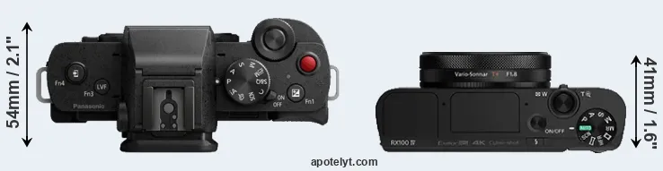 Compare G110 versus RX100 IV top