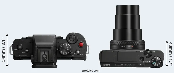 Compare G110 versus RX100 VII top