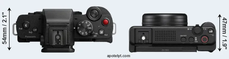 Compare G110 versus ZV-1 II top