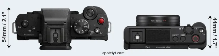 Compare G110 versus ZV-1 top
