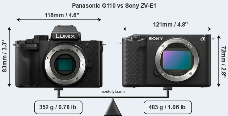 Size Panasonic G110 vs Sony ZV-E1