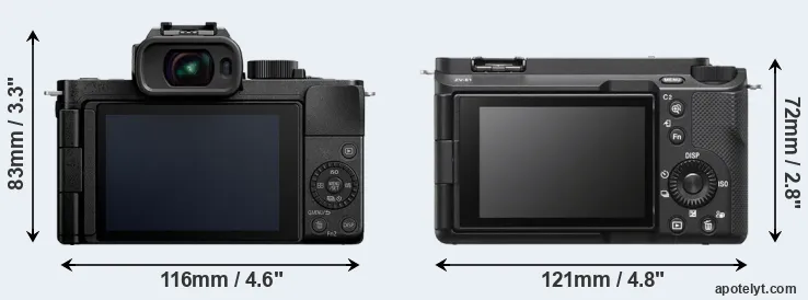 Comparison G110 or ZV-E1 rear