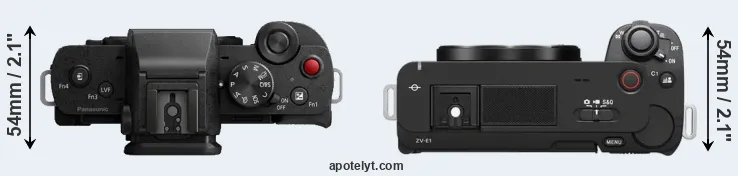 Compare G110 versus ZV-E1 top