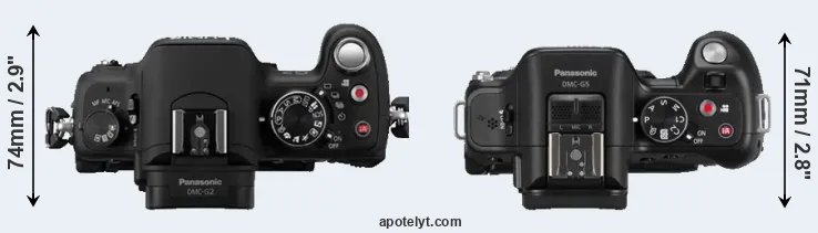 Compare G2 versus G5 top