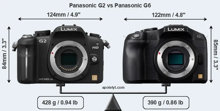 Size Panasonic G2 vs Panasonic G6