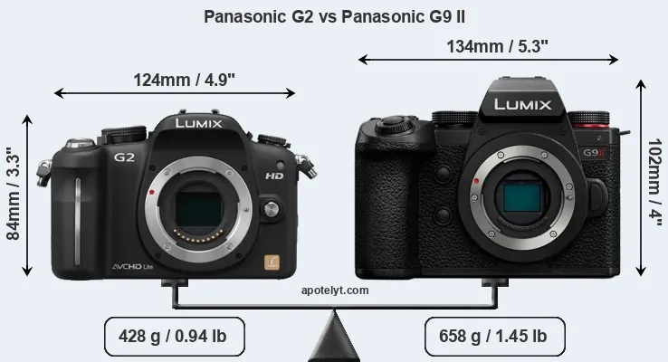 Size Panasonic G2 vs Panasonic G9 II