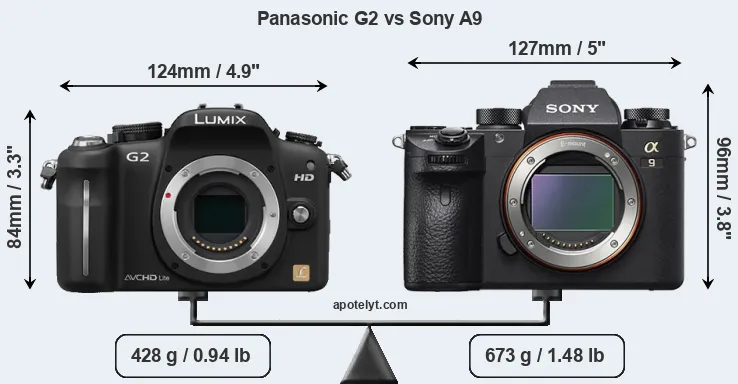 Size Panasonic G2 vs Sony A9