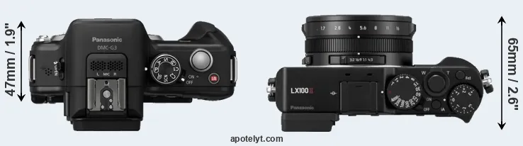 Compare G3 versus LX100 II top
