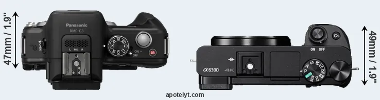 Compare G3 versus A6300 top
