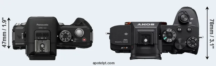 Compare G3 versus A7R IV top