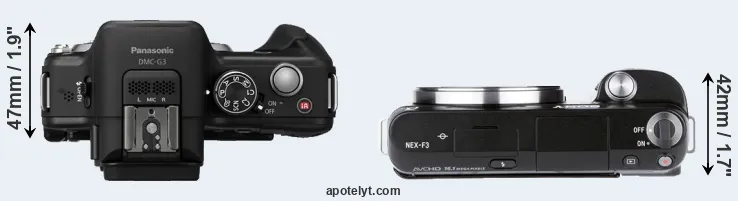 Compare G3 versus NEX-F3 top