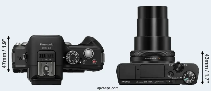 Compare G3 versus RX100 VI top