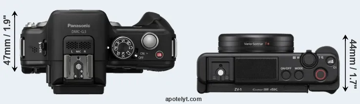 Compare G3 versus ZV-1 top