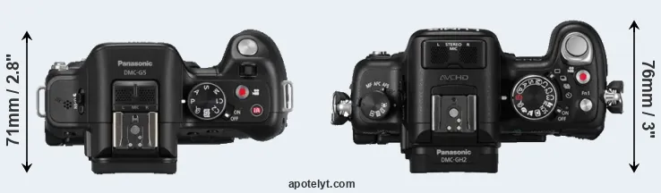 Compare G5 versus GH2 top
