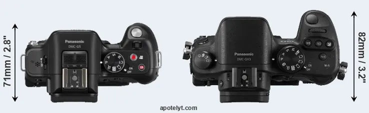 Compare G5 versus GH3 top