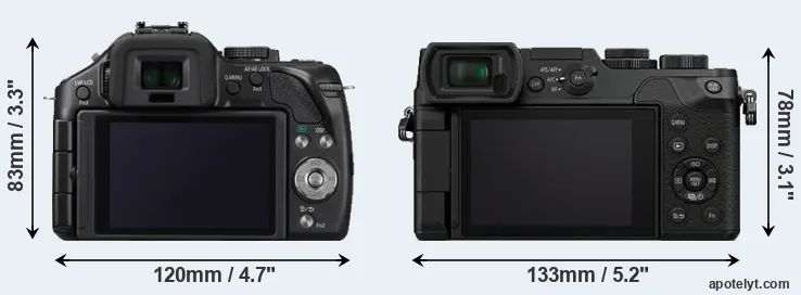 Comparison G5 or GX8 rear