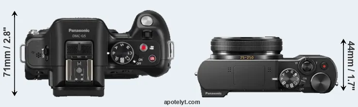 Compare G5 versus TZ100 top