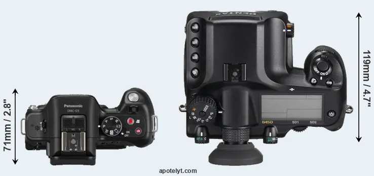 Compare G5 versus 645D top