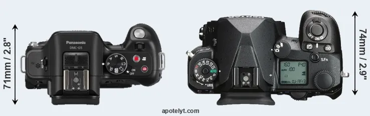 Compare G5 versus K-3 III top