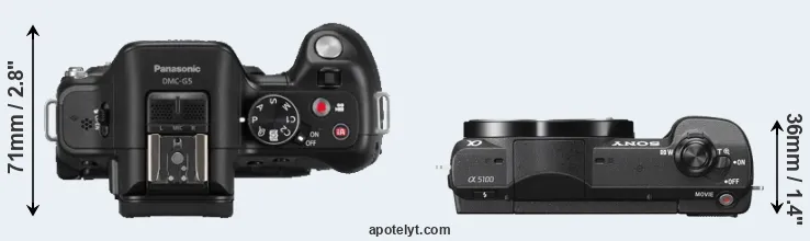 Compare G5 versus A5100 top